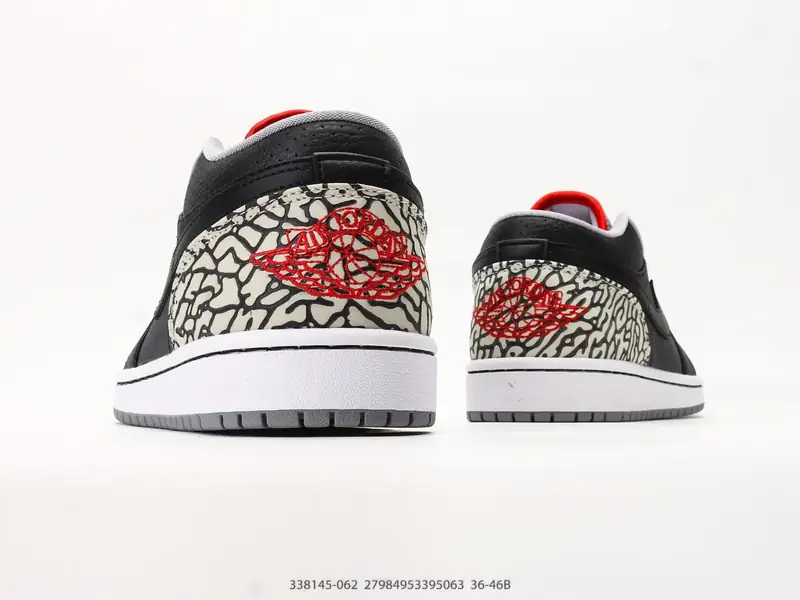 乔丹 Air Jordan 1 Low AJ1 乔1低帮休闲板鞋 黑水泥 同步官方配色 市场唯一独家头层皮打造 原鞋 338145-062 #27984953395063